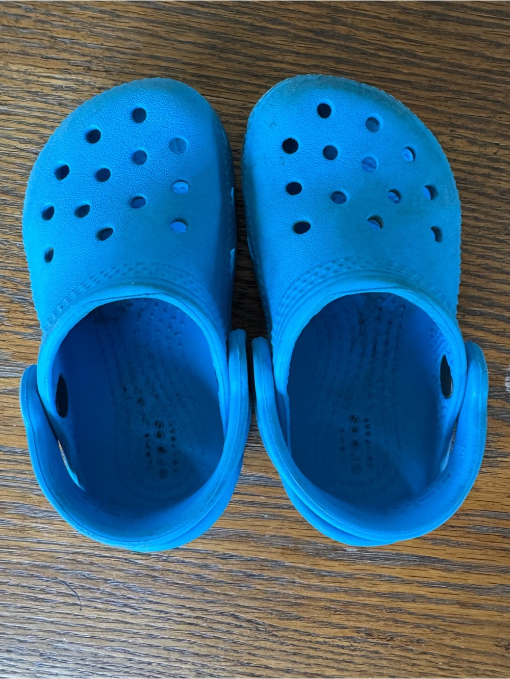 Electric blue toddler Crocs! Size 6